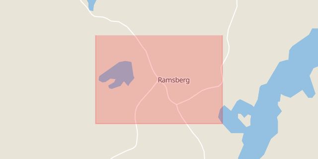 Karta som med röd fyrkant ramar in Ramsberg, Lindesberg, Örebro län