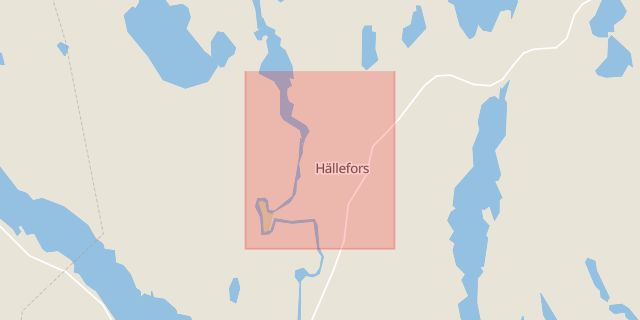 Karta som med röd fyrkant ramar in Hällefors Kommun, Hällefors, Örebro län