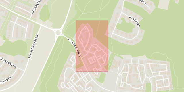 Karta som med röd fyrkant ramar in Lapplandsresan, Sävja, Uppsala, Uppsala län