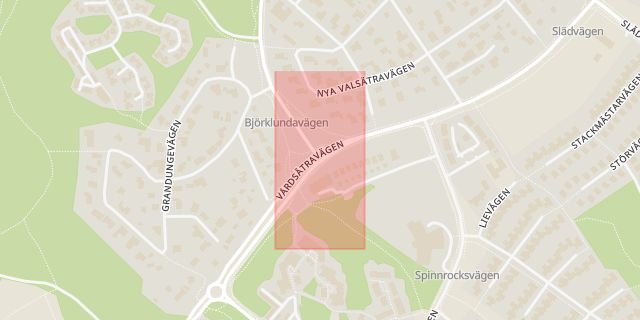 Karta som med röd fyrkant ramar in Valsätra, Uppsala, Uppsala län