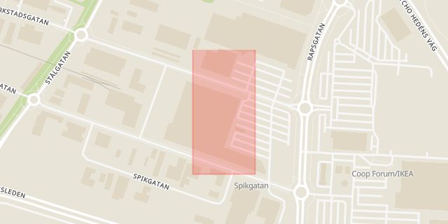 Karta som med röd fyrkant ramar in City Gross, Citygross, Uppsala, Uppsala län