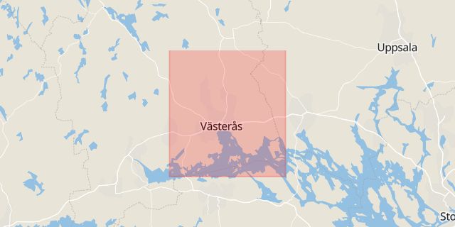 Karta som med röd fyrkant ramar in Gesala, Västerås, Västmanlands län