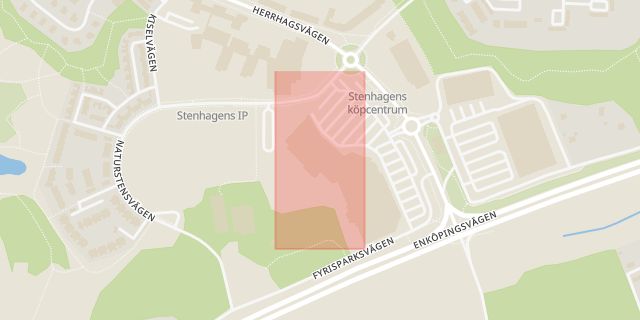 Karta som med röd fyrkant ramar in Netonnet, Fyrisparksvägen, Uppsala, Uppsala län