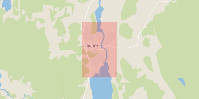 Karta som med röd fyrkant ramar in Sunne, Värmlands län