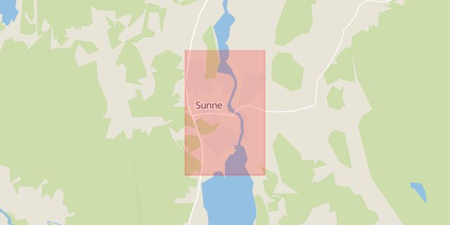 Karta som med röd fyrkant ramar in Sunne, Värmlands län