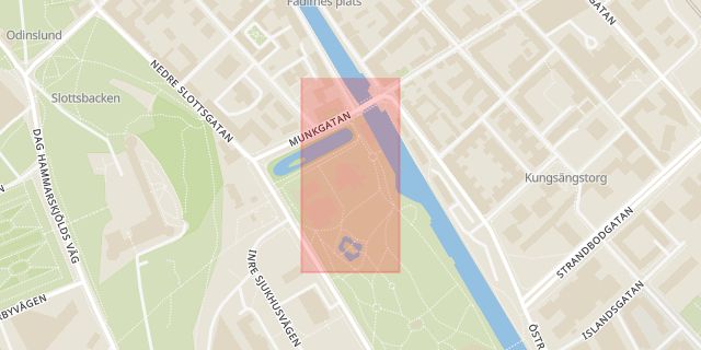 Karta som med röd fyrkant ramar in Sirius, Djurgården, Flustret, Uppsala, Uppsala län