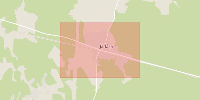 Karta som med röd fyrkant ramar in Järlåsa, Uppsala, Uppsala län