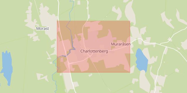 Karta som med röd fyrkant ramar in Tullen, Charlottenberg, Eda, Värmlands län