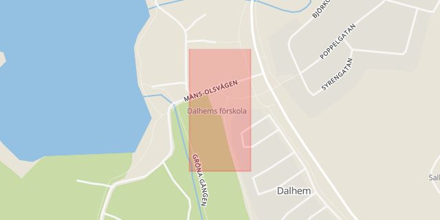 Karta som med röd fyrkant ramar in Dalhem, Sala, Västmanlands län