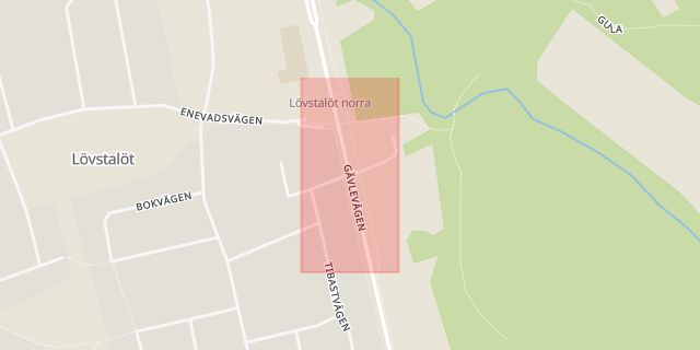 Karta som med röd fyrkant ramar in Lövstalöt, Uppsala, Uppsala län