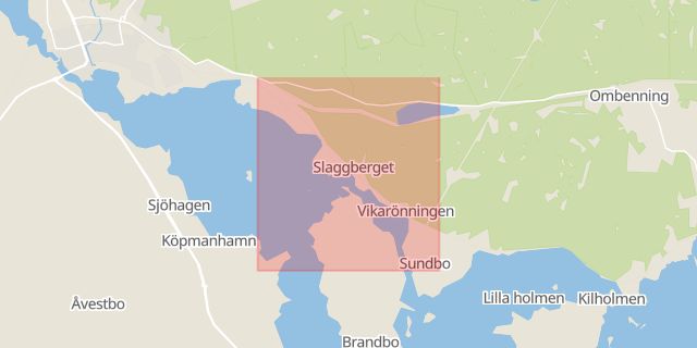 Karta som med röd fyrkant ramar in Sundbovägen, Fagersta, Västmanlands län