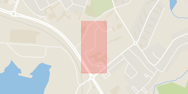 Karta som med röd fyrkant ramar in Lasarettsvägen, Fagersta, Västmanlands län