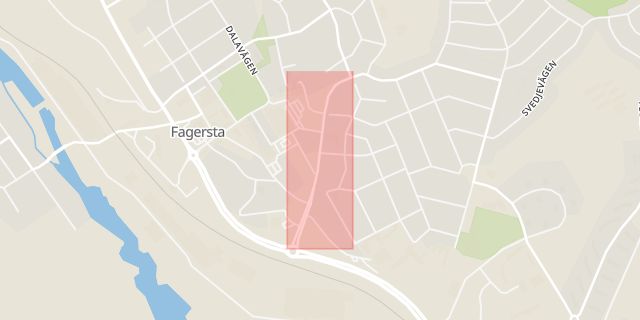 Karta som med röd fyrkant ramar in Blomstervägen, Fagersta, Västmanlands län