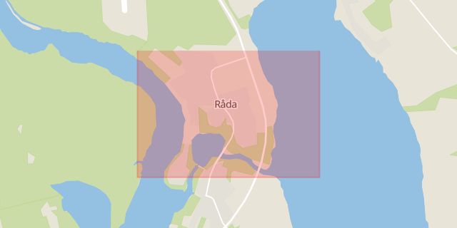 Karta som med röd fyrkant ramar in Råda, Hagfors, Värmlands län