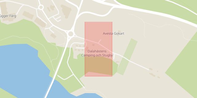 Karta som med röd fyrkant ramar in Dalahästen, Avesta, Dalarnas län