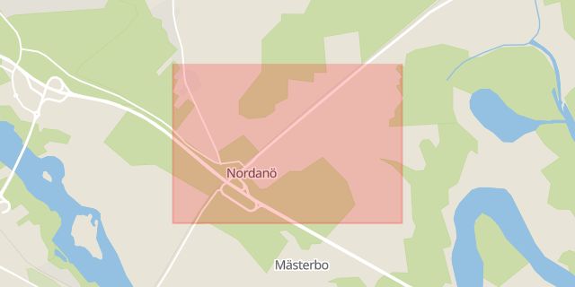 Karta som med röd fyrkant ramar in Nordanö, Avesta, Dalarnas län
