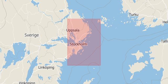 Karta som med röd fyrkant ramar in Stockholms län