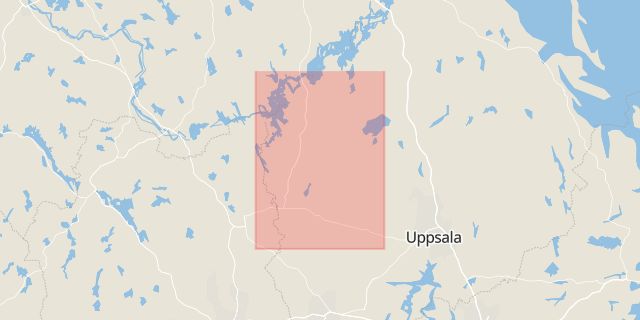 Karta som med röd fyrkant ramar in Heby, Uppsala län