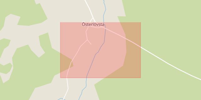 Karta som med röd fyrkant ramar in Österlövsta, Tierp, Uppsala län