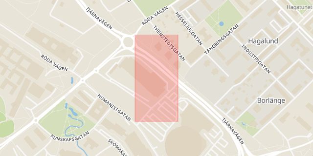 Karta som med röd fyrkant ramar in Stadium Outlet, Borlänge, Dalarnas län