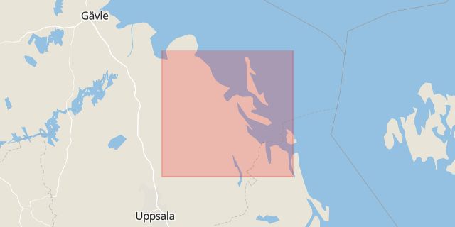 Karta som med röd fyrkant ramar in Östhammars Kommun, Gimo, Alunda, Österbybruk, Öregrund, Östhammar, Uppsala län