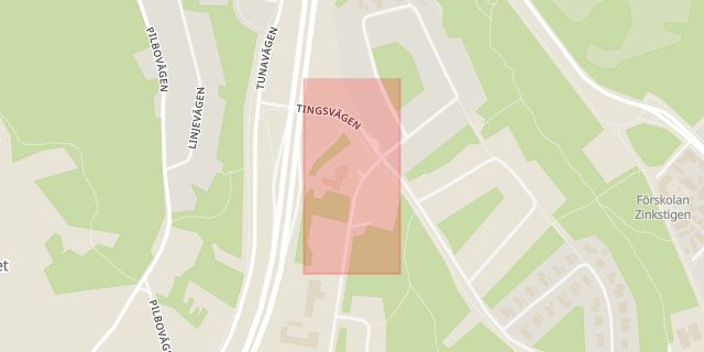 Karta som med röd fyrkant ramar in Djursjukhuset, Falun, Dalarnas län