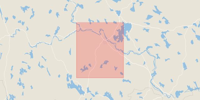 Karta som med röd fyrkant ramar in Borlänge, Ludvika, Dalarnas län