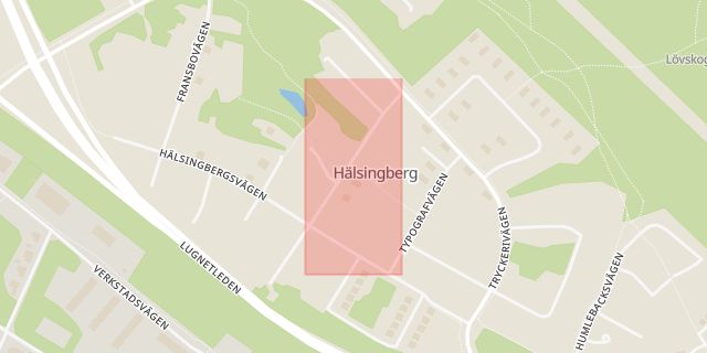 Karta som med röd fyrkant ramar in Falun, Hälsingberg, Dalarnas län