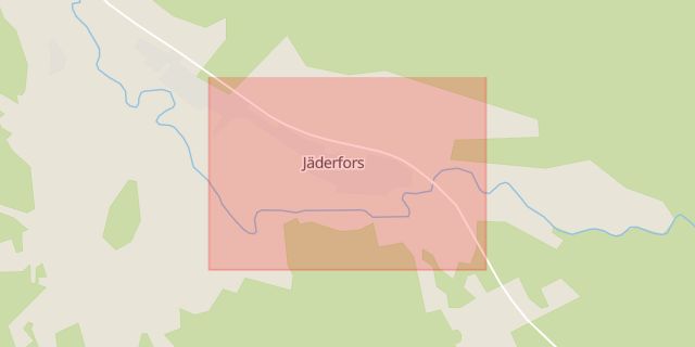 Karta som med röd fyrkant ramar in Jäderfors, Sandviken, Gävleborgs län