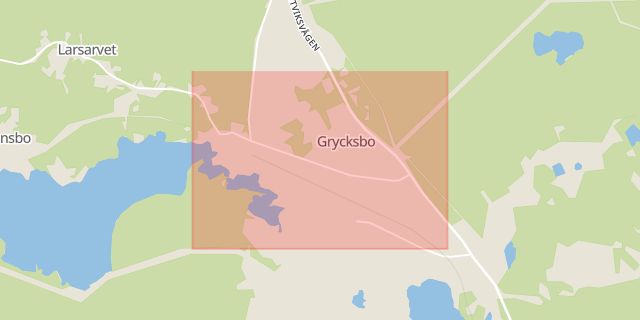 Karta som med röd fyrkant ramar in Grycksbo, Falun, Dalarnas län