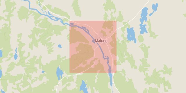 Karta som med röd fyrkant ramar in Malung-sälen, Dalarnas län