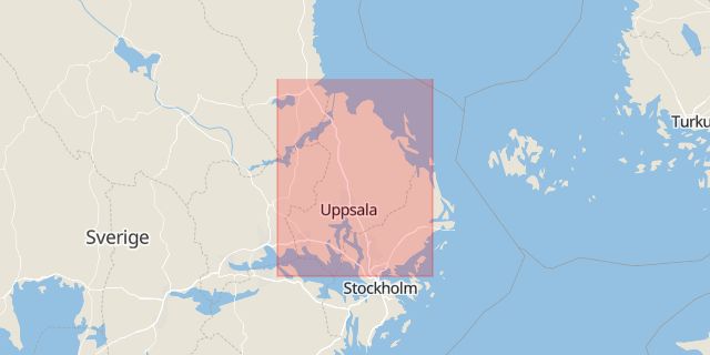 Karta som med röd fyrkant ramar in Uppsala, Uppsala län