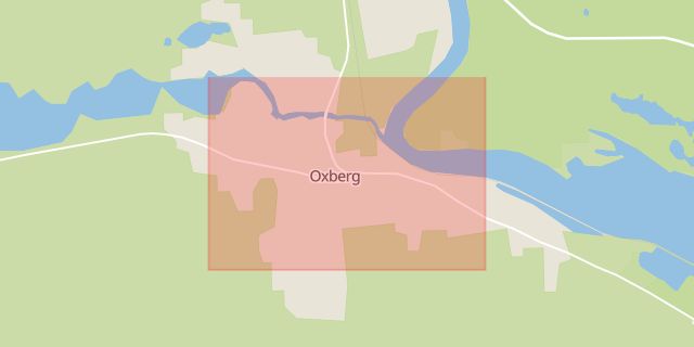 Karta som med röd fyrkant ramar in Oxberg, Mora, Dalarnas län