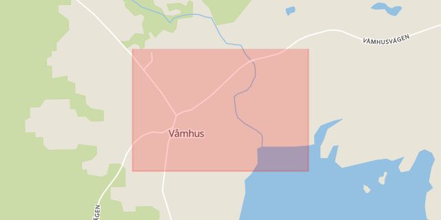 Karta som med röd fyrkant ramar in Våmhus, Mora, Dalarnas län