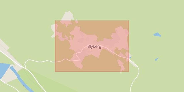 Karta som med röd fyrkant ramar in Blyberg, Älvdalen, Dalarnas län