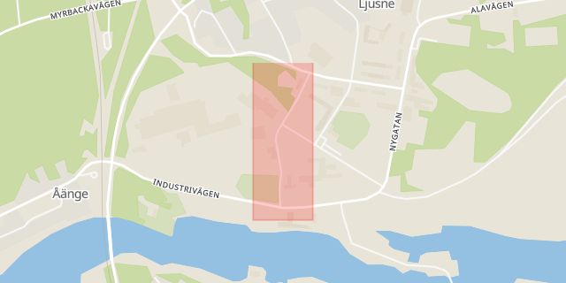 Karta som med röd fyrkant ramar in Kättingvägen, Söderhamn, Gävleborgs län