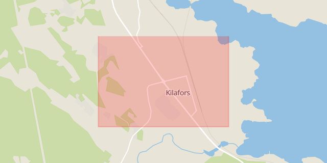 Karta som med röd fyrkant ramar in Kilafors, Fagersta, Bollnäs, Gävleborgs län