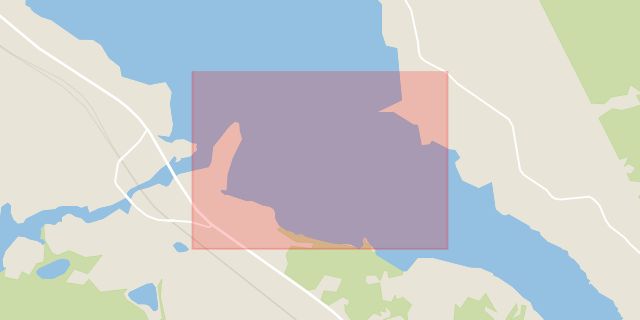 Karta som med röd fyrkant ramar in Voxnan, Bollnäs, Gävleborgs län