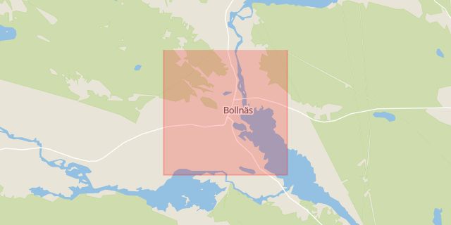 Karta som med röd fyrkant ramar in Bollnäs, Gävleborgs län