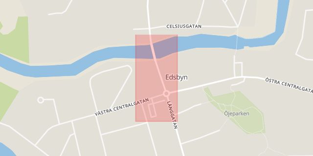 Karta som med röd fyrkant ramar in Edsbyn, Bollnäs, Ovanåker, Gävleborgs län