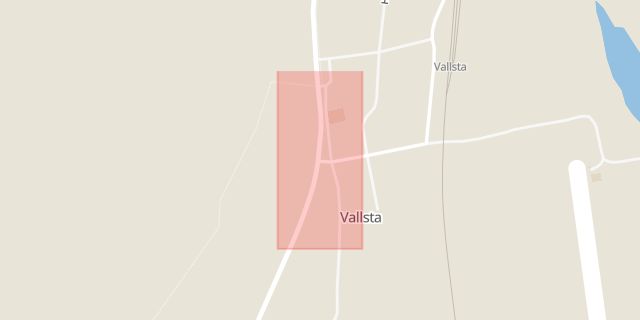 Karta som med röd fyrkant ramar in Vallsta, Bollnäs, Gävleborgs län