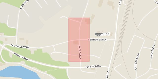 Karta som med röd fyrkant ramar in Iggesund, Hudiksvall, Gävleborgs län