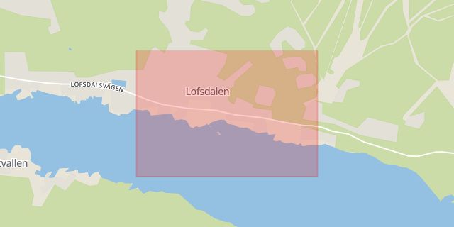 Karta som med röd fyrkant ramar in Lofsdalen, Härjedalen, Jämtlands län