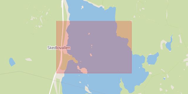 Karta som med röd fyrkant ramar in Armsjön, Sundsvall, Västernorrlands län