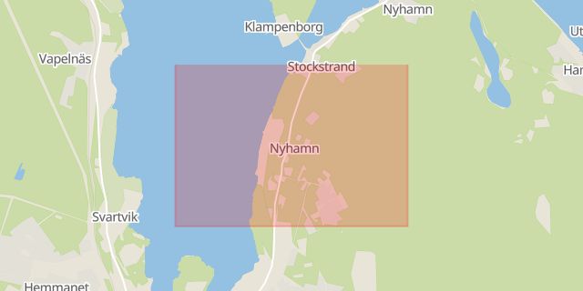 Karta som med röd fyrkant ramar in Essvik, Kvissleby, Sundsvall, Västernorrlands län