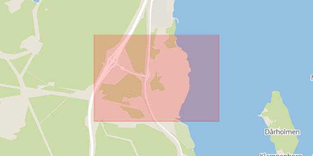 Karta som med röd fyrkant ramar in Stockvik, Sundsvall, Västernorrlands län