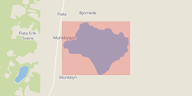 Karta som med röd fyrkant ramar in Munkbysjön, Ånge, Västernorrlands län