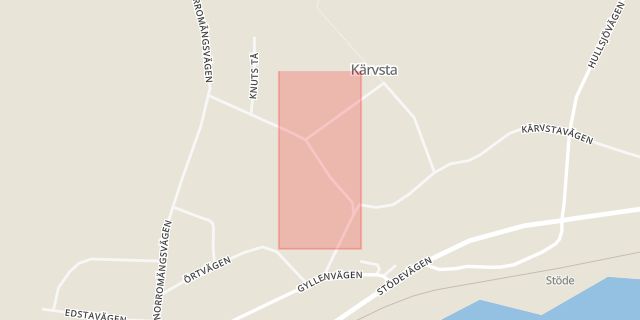 Karta som med röd fyrkant ramar in Stöde, Sundsvall, Västernorrlands län