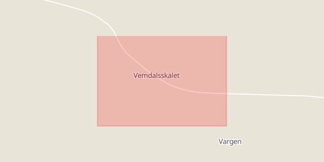 Karta som med röd fyrkant ramar in Vemdalsskalet, Härjedalen, Jämtlands län