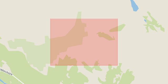 Karta som med röd fyrkant ramar in Tänndalen, Hamrafjället, Härjedalen, Jämtlands län